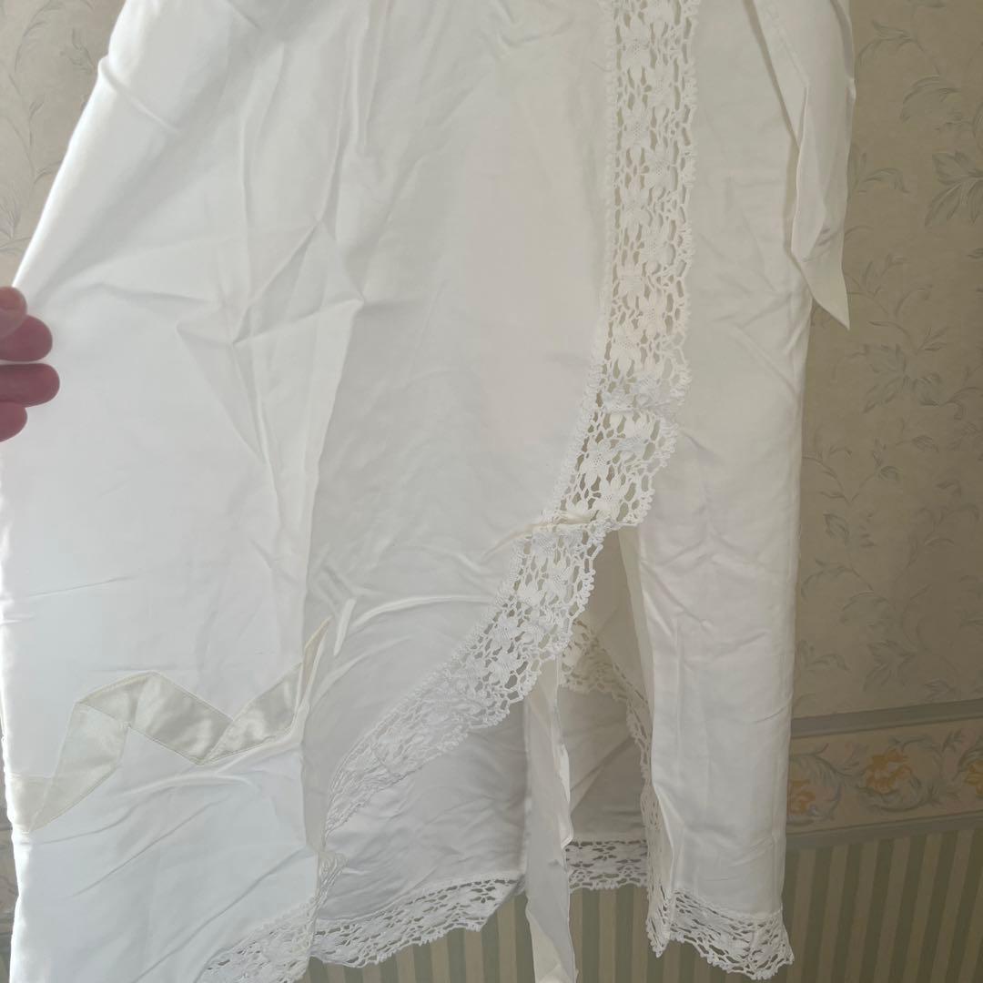 ホワイト花柄刺繍レースエプロン　さえら 母の日