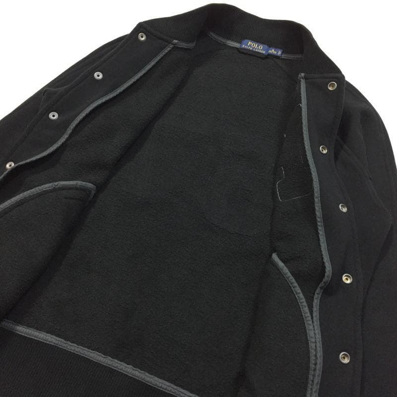 美品 US Ｍ ポロ ラルフローレン Pパッチ フリース ベースボールジャケット