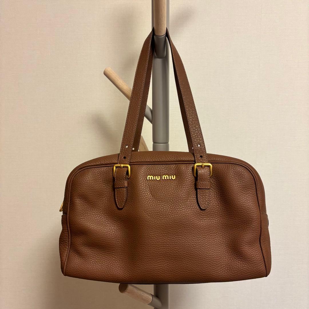 【未使用】miumiu ボストンバッグ ヴィッテロダイノレザー
