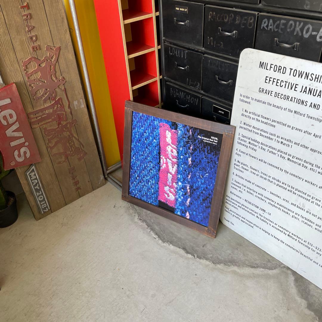【希少品】レア LEVI’S 店舗什器 木製 看板 ポスター リーバイス 古着屋