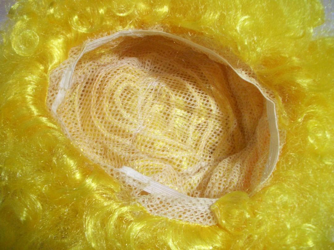 5人分セット　ゴールド　スパンコールつなぎ & BIGサングラス付アフロウィッグ