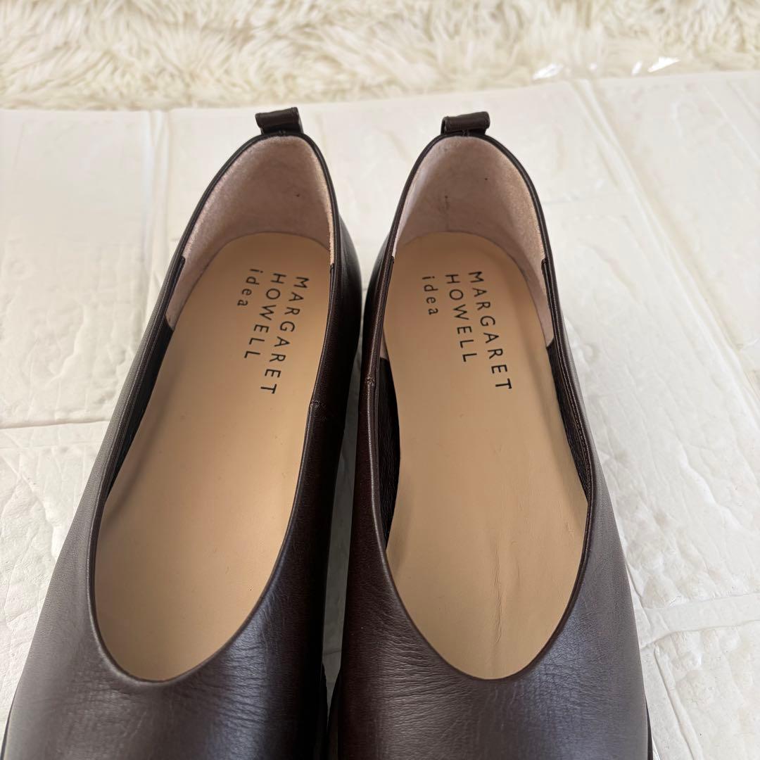 未使用品　マーガレットハウエル　フラットシューズ　ダークブラウン　25.0㎝