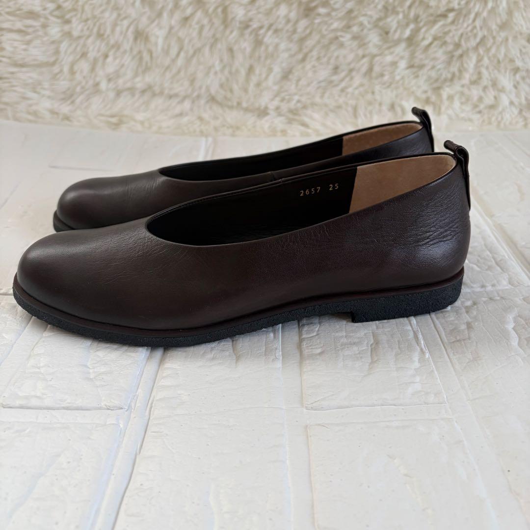 未使用品　マーガレットハウエル　フラットシューズ　ダークブラウン　25.0㎝