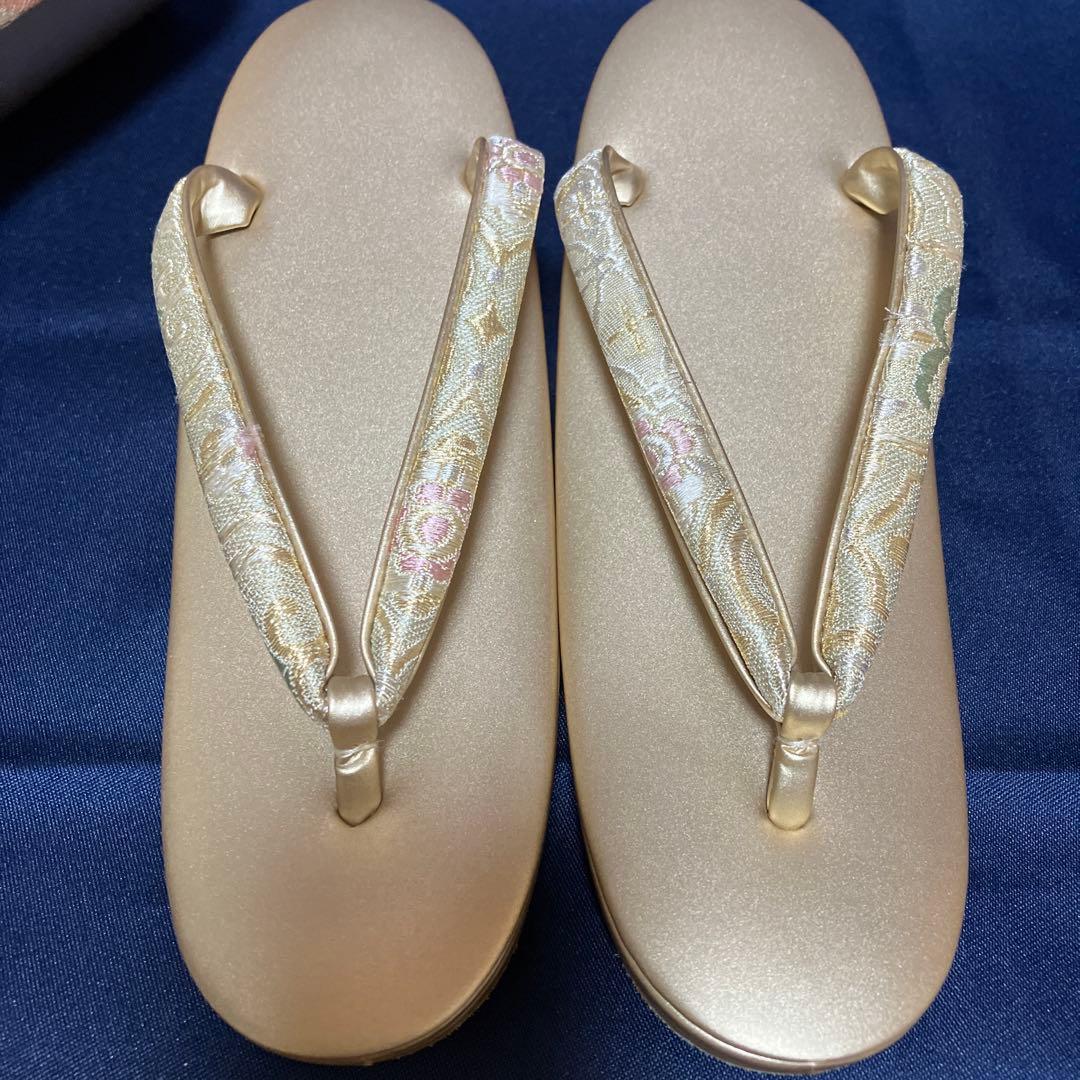 フォーマル　草履　バッグセット　松彩　金　和装小物　着物　本革　正絹