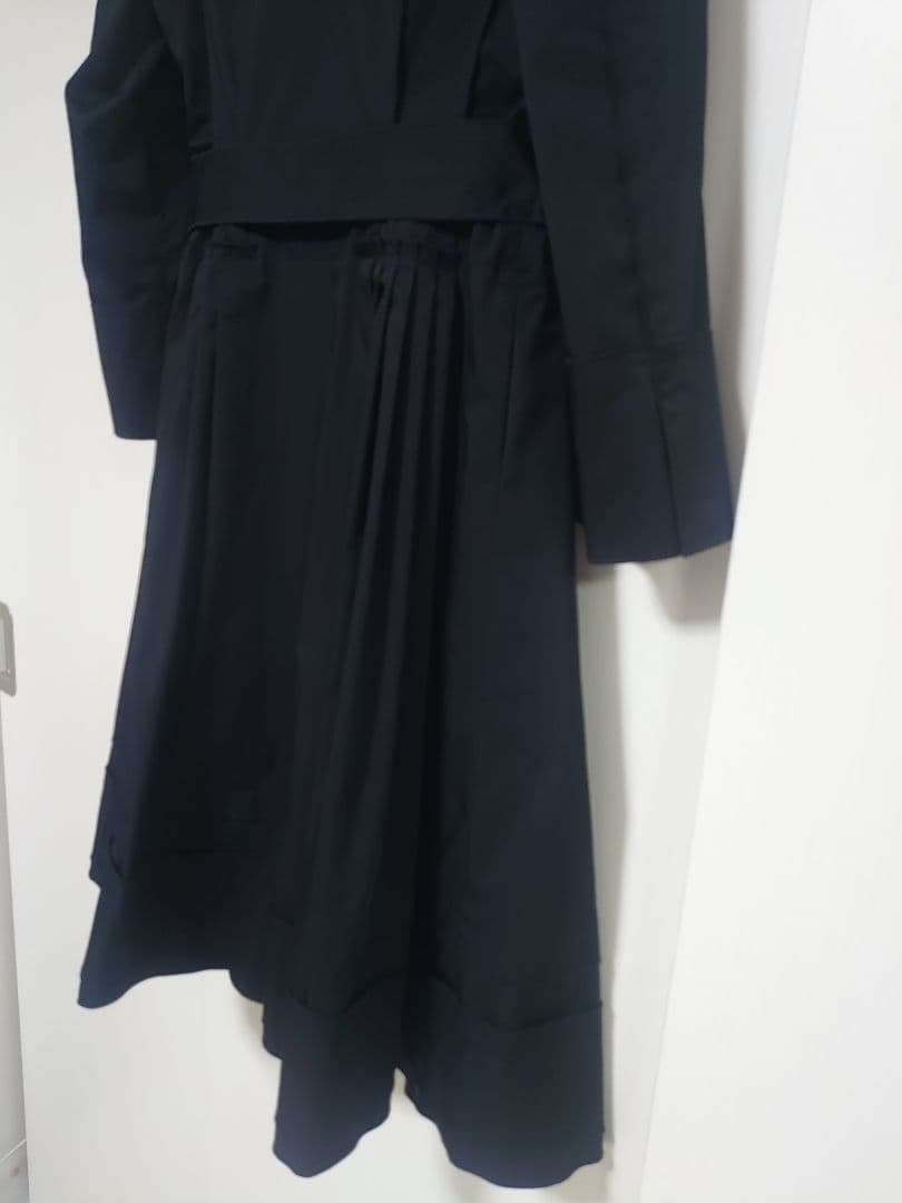 FOXEY NEWYORK ギャザートレンチコート ベルト付き黒 40(L)