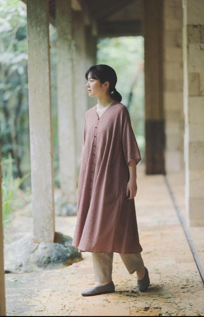 未使用　ヨーガンレール　綿ちぢみ　チュニックワンピース　ババグーリ