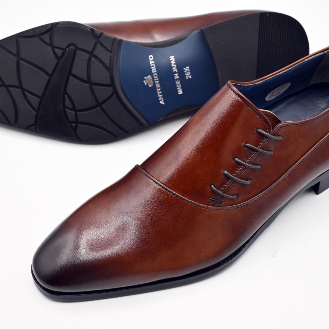 ANTONIO RUFO サイドレース 牛革キップ BR ラバーソール 26.5