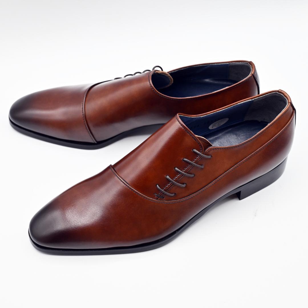 ANTONIO RUFO サイドレース 牛革キップ BR ラバーソール 26.5