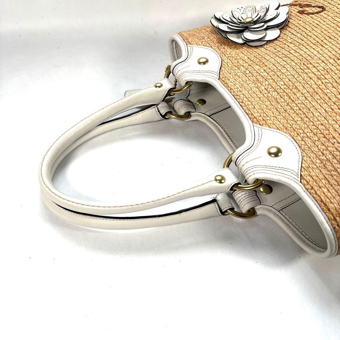 【美品】コーチ　ハンドバッグ　ショルダーバッグ　ティーローズ　カゴバッグ