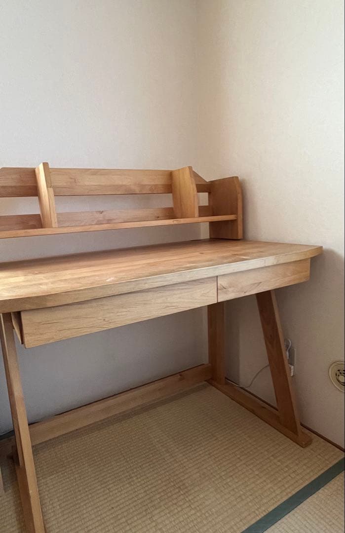 ACTUS 勉強机　REVE 木製シンプルデスク 上棚付き　アクタス