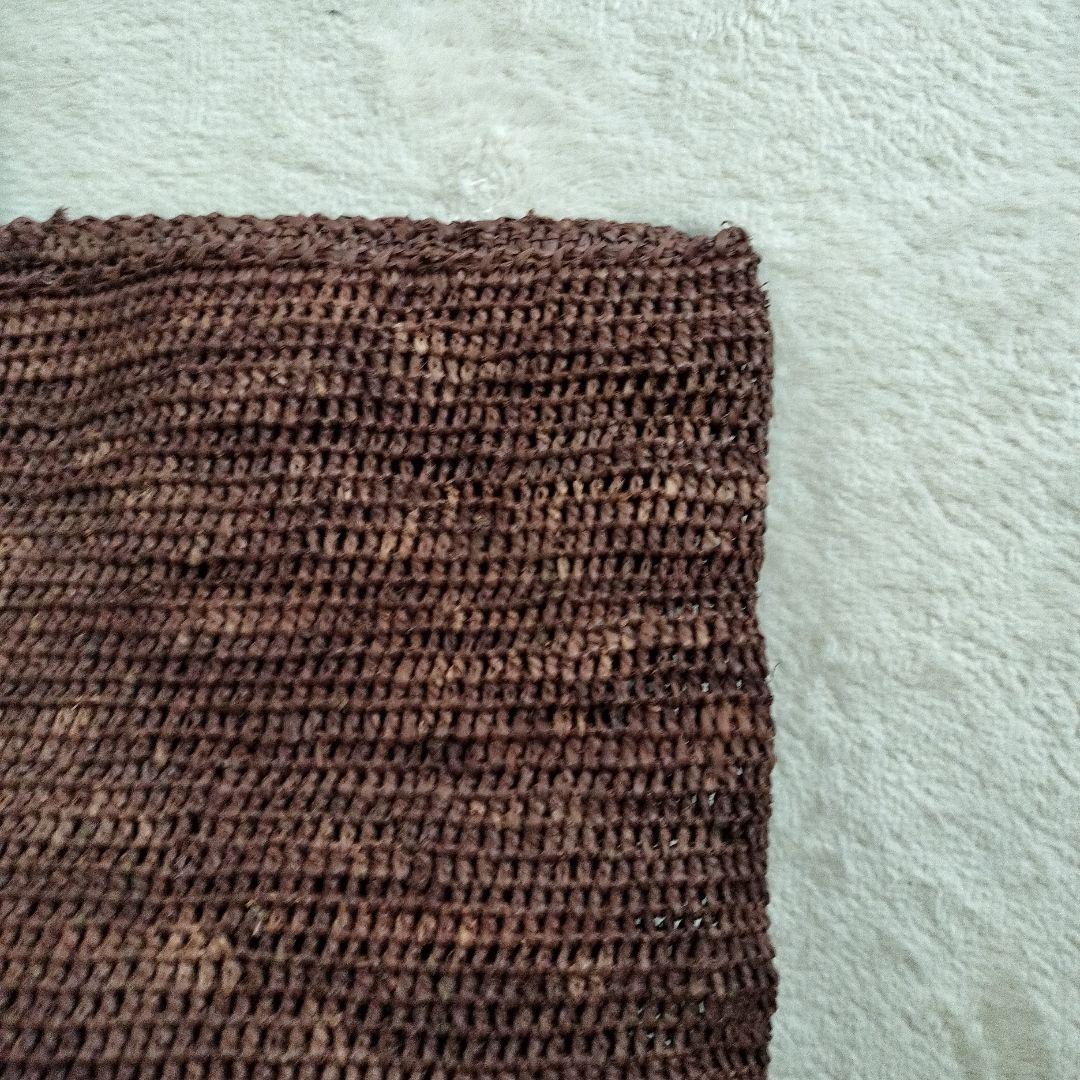 美品大容量サンアルシデ ラフィア トートバック カゴ ブラウン 肩がけ