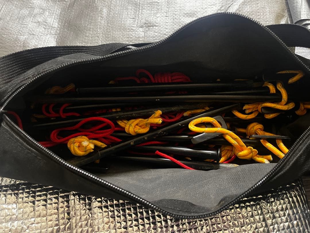 DOD ワンポールテント RX (L) カーキ　鉄？ペグ　アルミシートなどセット