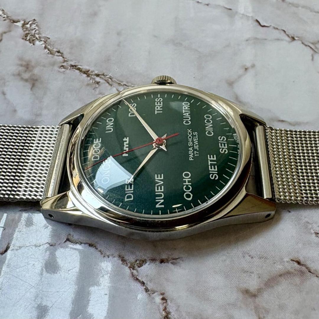 HMT★送料無料★オーバホール済★手巻き★機械式★ヴィンテージ70S★グリーン