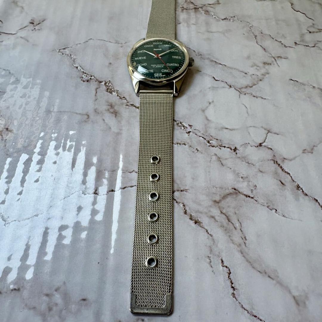 HMT★送料無料★オーバホール済★手巻き★機械式★ヴィンテージ70S★グリーン