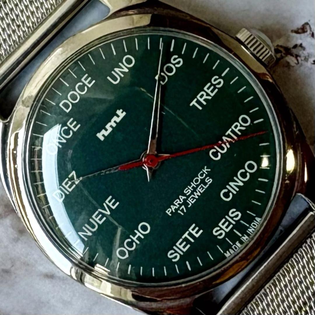 HMT★送料無料★オーバホール済★手巻き★機械式★ヴィンテージ70S★グリーン