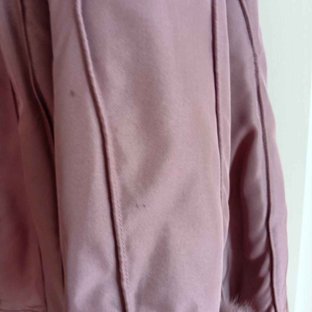 ピンク ファー ロングジャケット　毛皮　ブルーフォックス