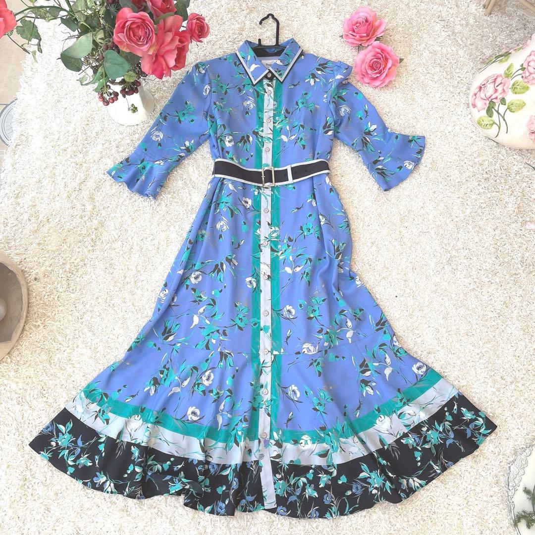 グレースコンチネンタル　フラワーパターンワンピース　ダイアグラム