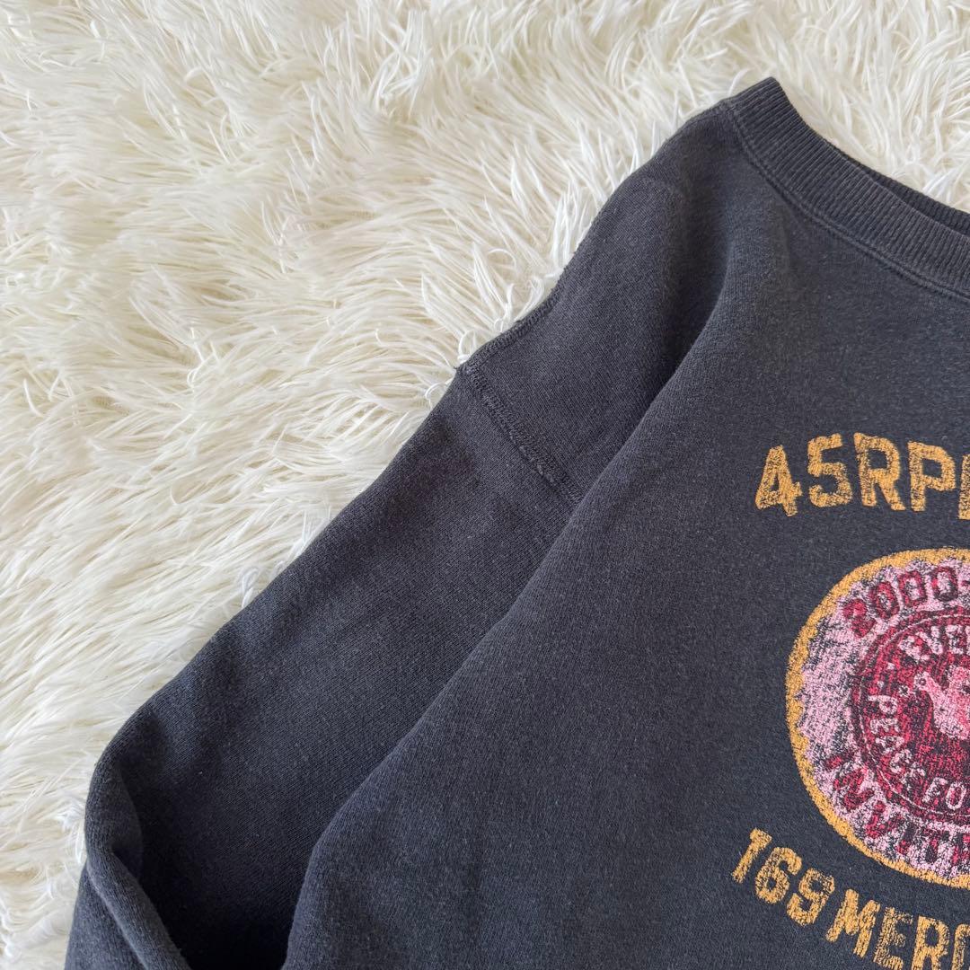 貴重✨45rpm スウェット トレーナー ロゴ 長袖 ヴィンテージ加工 M