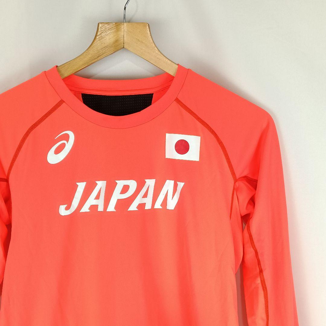 asics　陸上日本代表JAPANサンライズレッド　プラクティスシャツB4629
