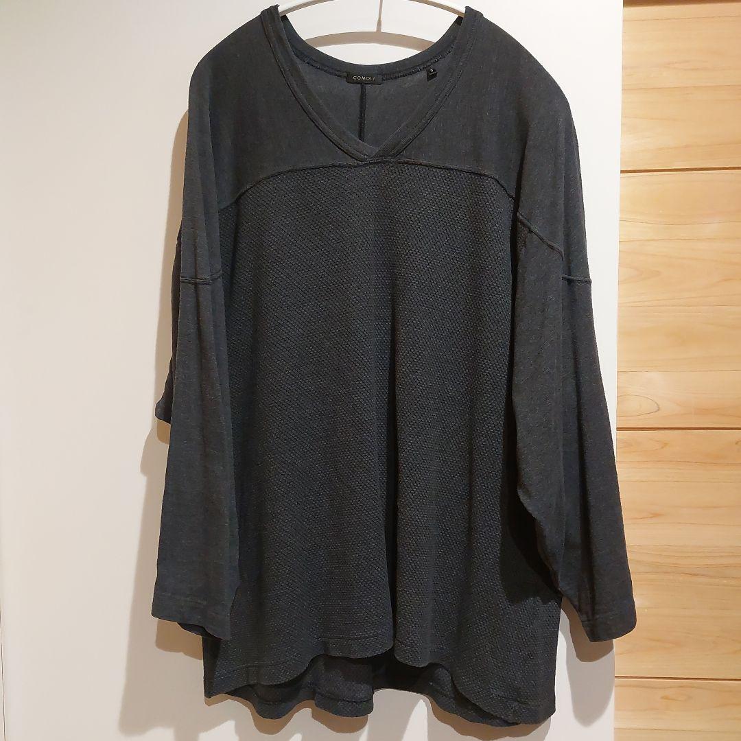 COMOLI ウォッシュドシルク ホッケーシャツ 3