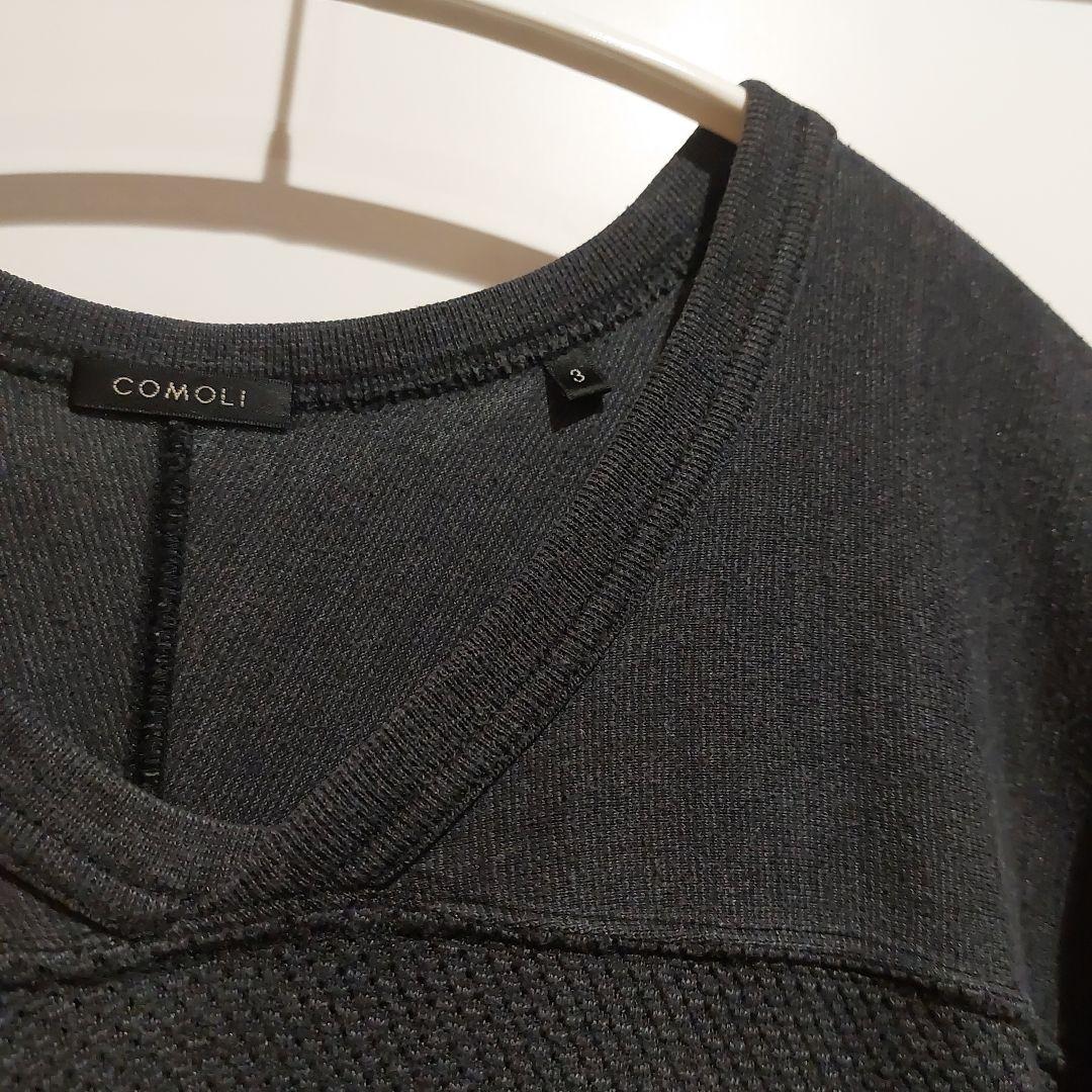 COMOLI ウォッシュドシルク ホッケーシャツ 3