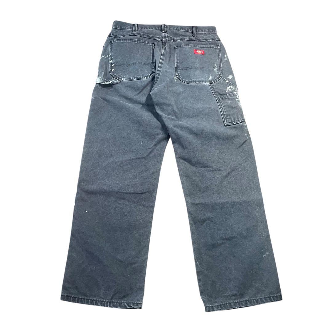 ディッキーズ ペンキ ペインターパンツ フェードブラック ダック地 00s