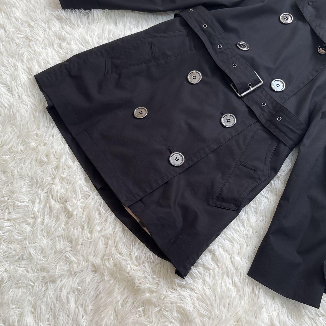 【極美品】バーバリーブリット トレンチコート メガチェック ブラック ベルト