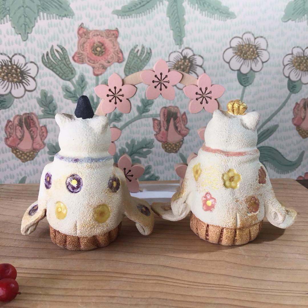 ③猫の日♡限定m(=✧ω✧=)m✧ ✧ ✧ 白猫♡白猫　猫ひな人形