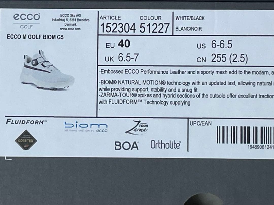 極美品 ECCO GOLF BIOM G5 BOA GORE-TEX