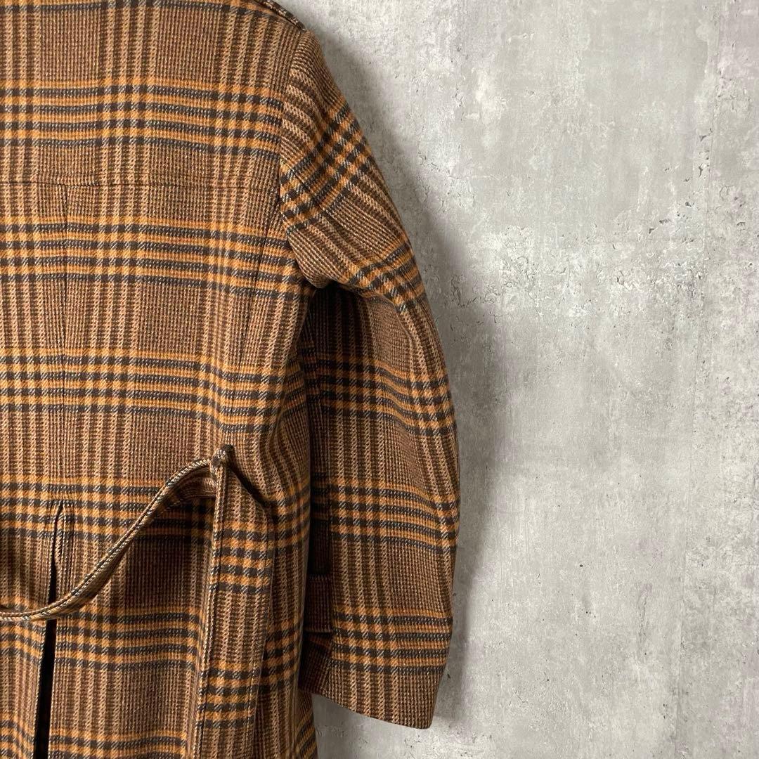 23aw Dries Van Noten ガンクラブチェック ダブルロングコート