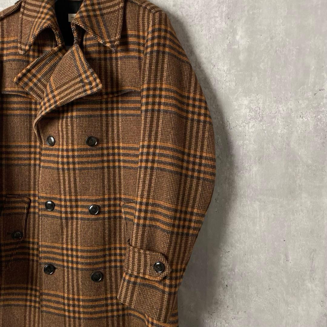 23aw Dries Van Noten ガンクラブチェック ダブルロングコート