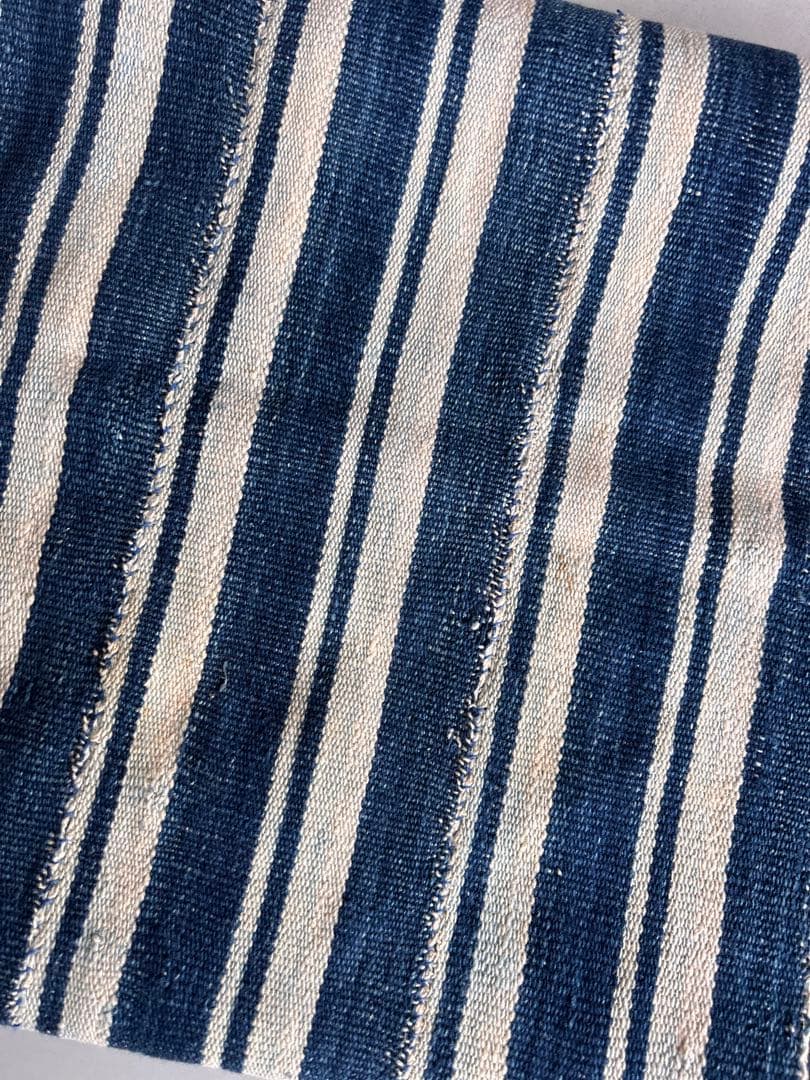 Vintage アフリカンインディゴ　ストール　ファブリック　ストライプ