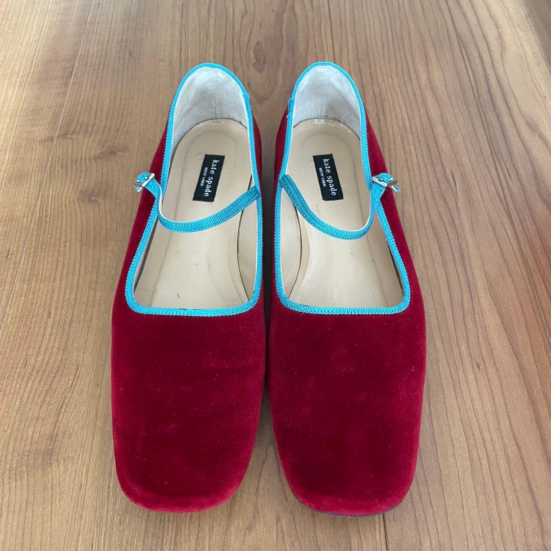 kate spade ストラップシューズ メリージェーン 赤 23.5cm