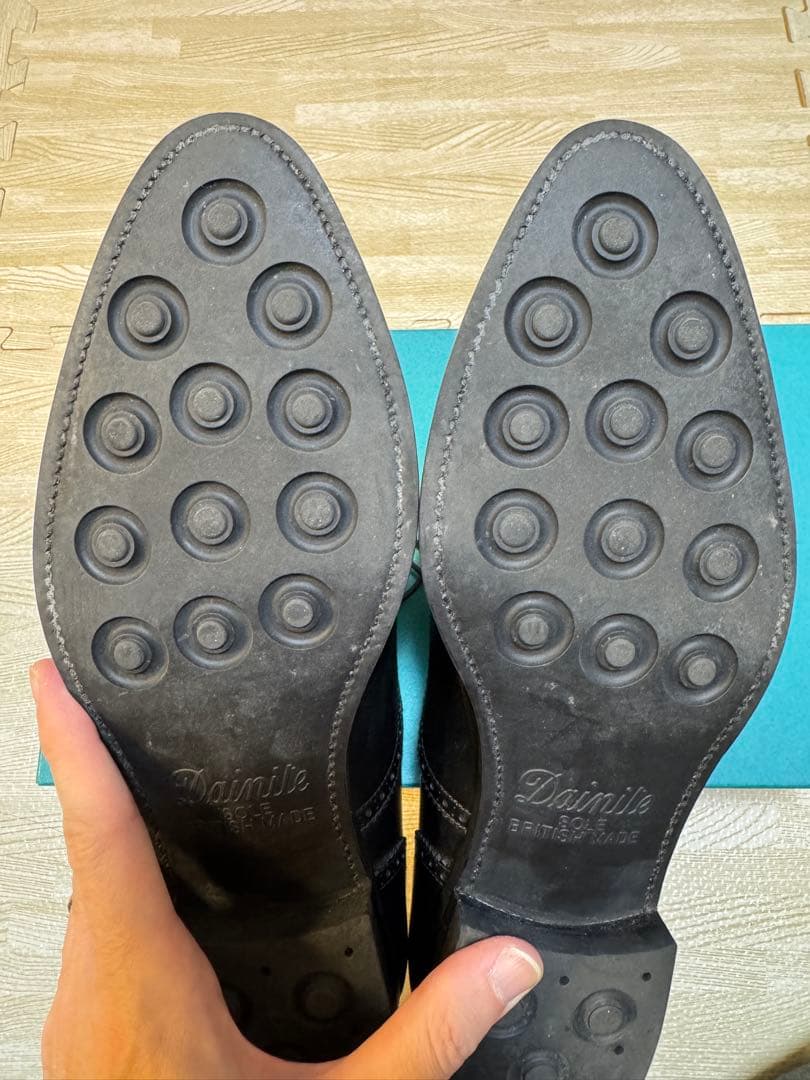 カルミナ CARMINA セミブローグ 黒 内羽根 8.5インチ（27.0cm）