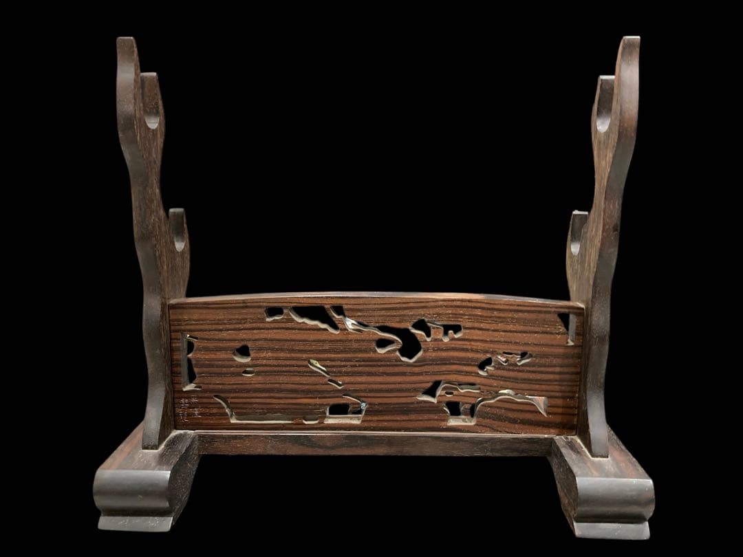 な*ん様 黒檀 雲龍 刀掛け 木製 刀装具 武具 刀台 時代武具 模造刀 日本刀