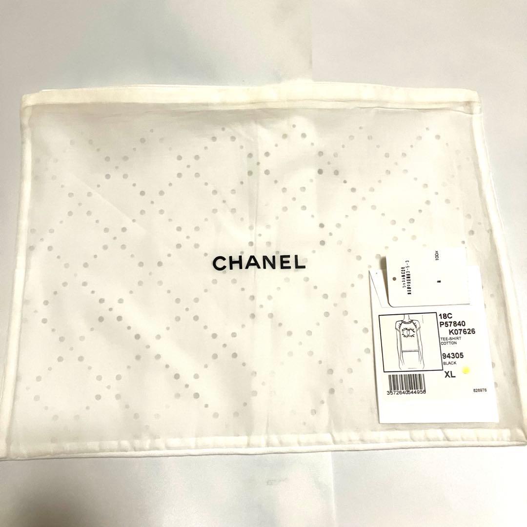 シャネル CHANEL スウェット Tシャツ ブラック ゴールド XL サイズ