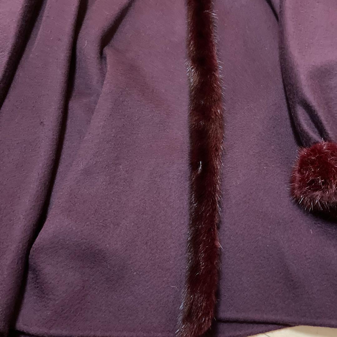 Hand Made アウター　ケープ　ポンチョコート　9号　レディース　パープル