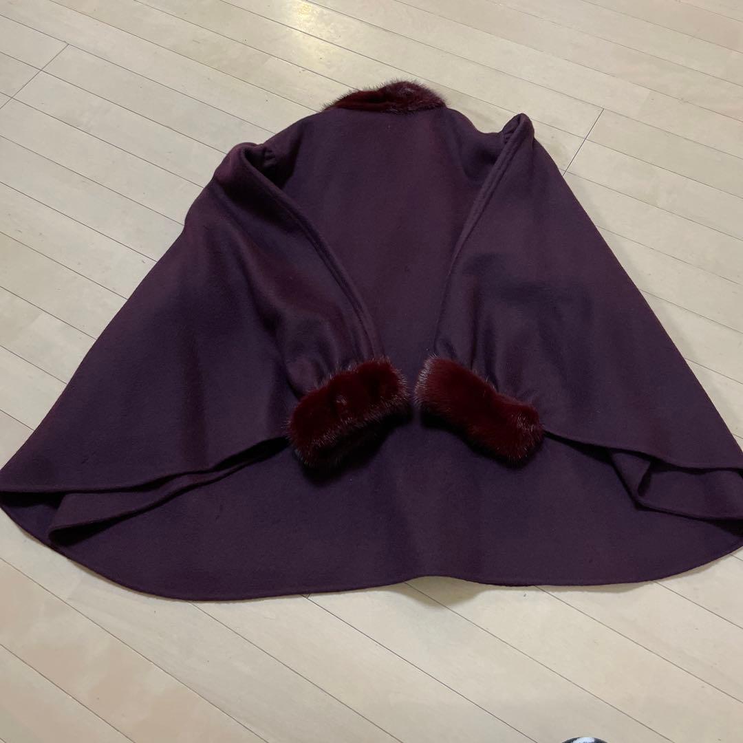 Hand Made アウター　ケープ　ポンチョコート　9号　レディース　パープル