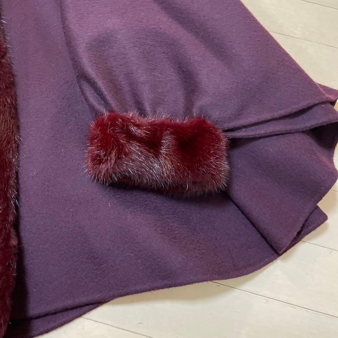 Hand Made アウター　ケープ　ポンチョコート　9号　レディース　パープル