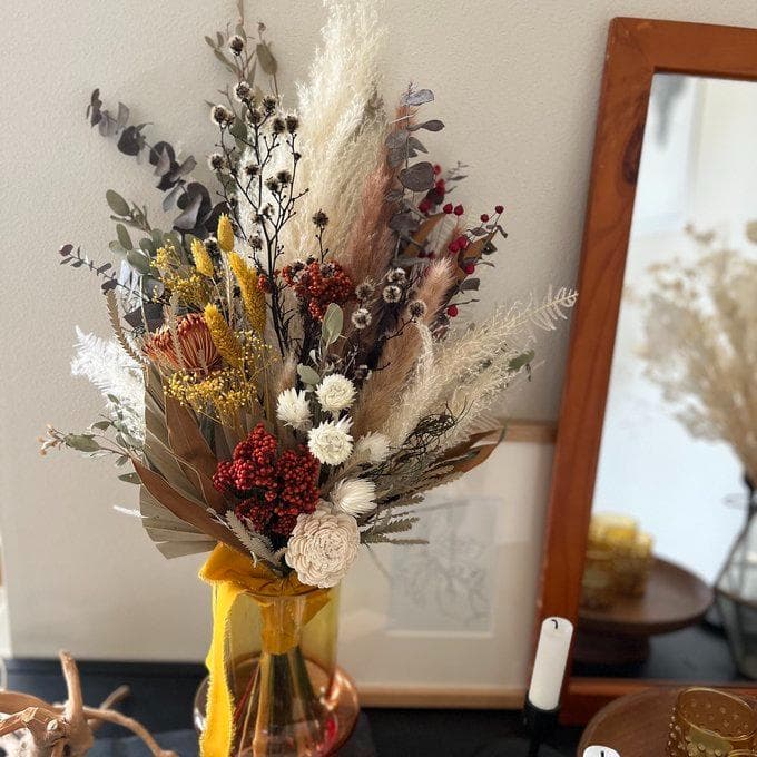 okudaさま専用　ブリックオレンジのワイルドロングスワッグ LL＆ブートニア