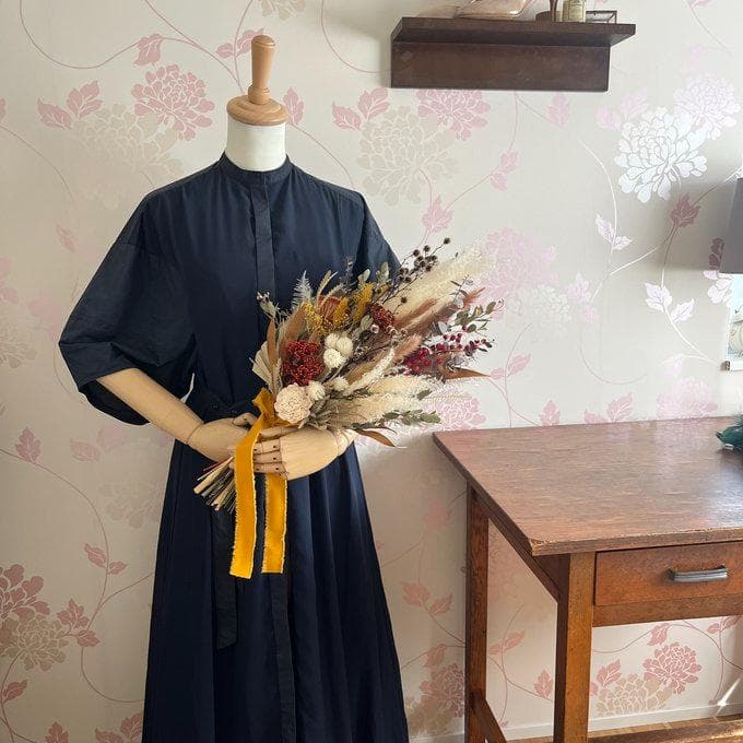 okudaさま専用　ブリックオレンジのワイルドロングスワッグ LL＆ブートニア