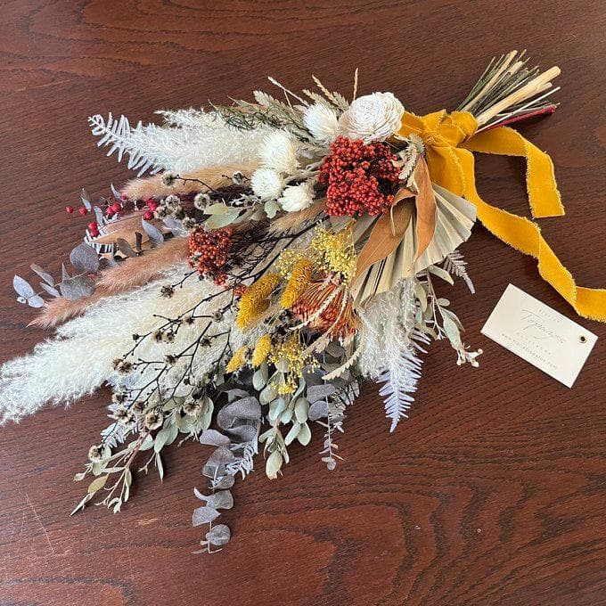 okudaさま専用　ブリックオレンジのワイルドロングスワッグ LL＆ブートニア