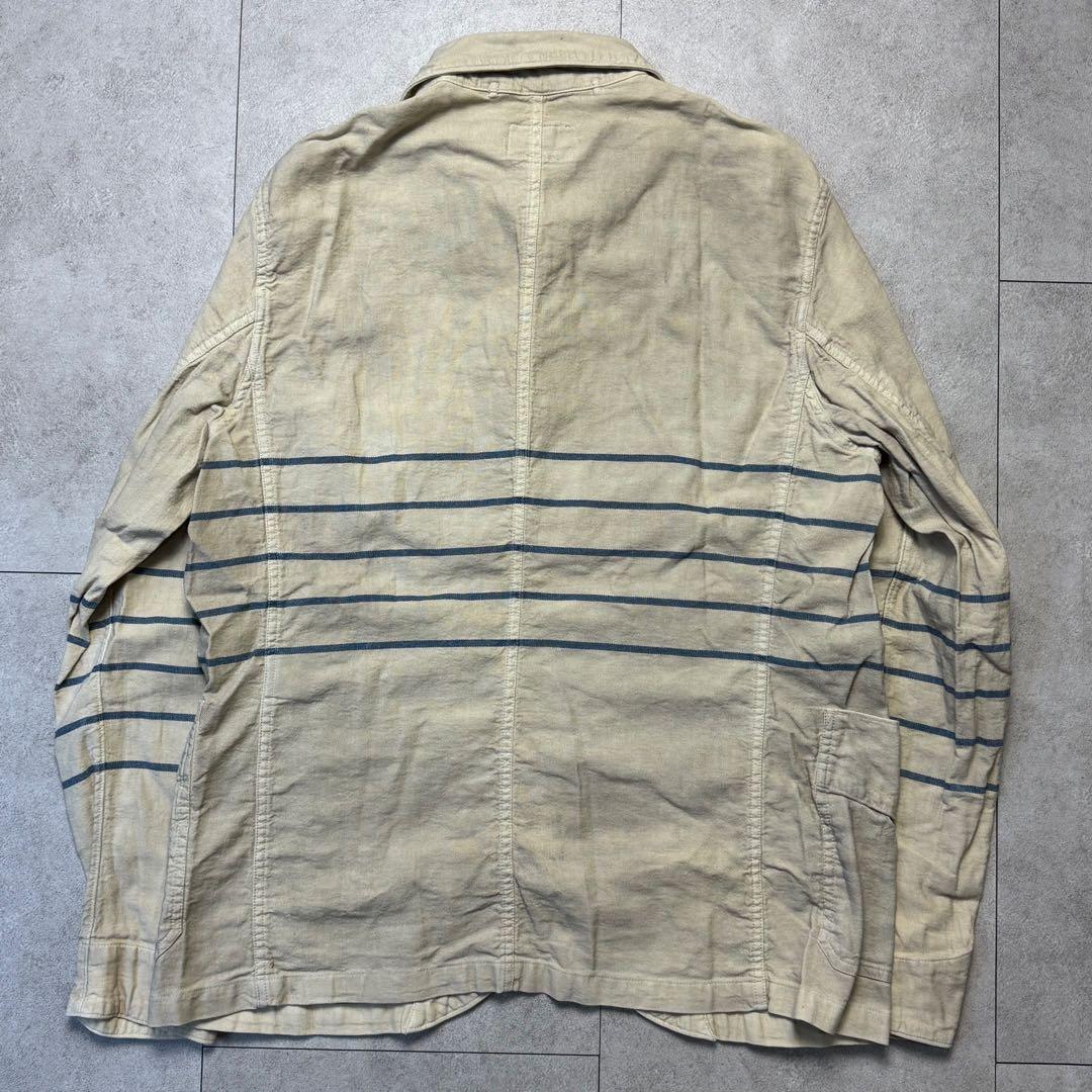 RRL ボロ加工 ボーダー ヘリンボーン カバーオール ジャケット