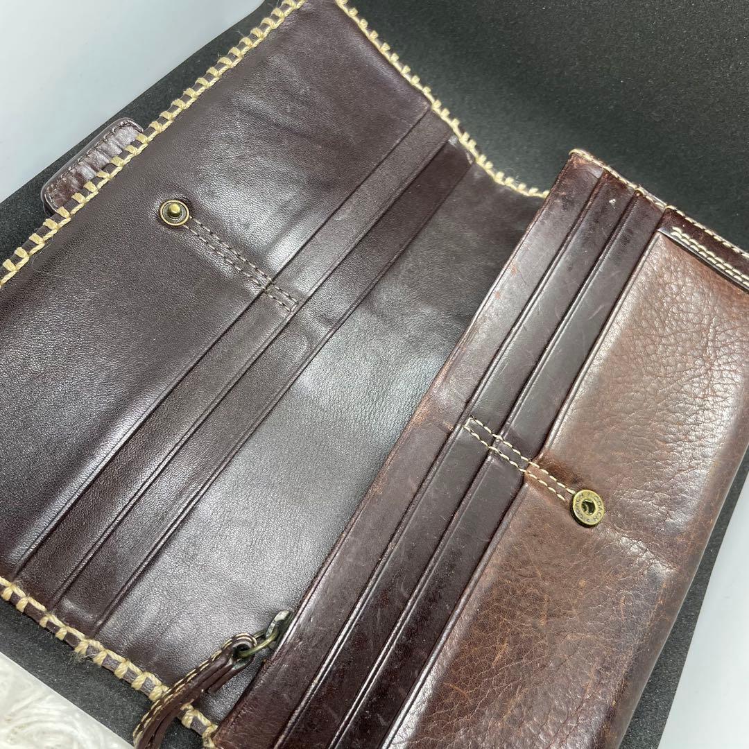 美品 コーチ ソーホー 長財布 ブラウン 折財布 ゴールド金具 SOHO