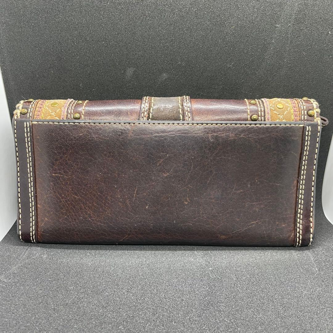 美品 コーチ ソーホー 長財布 ブラウン 折財布 ゴールド金具 SOHO