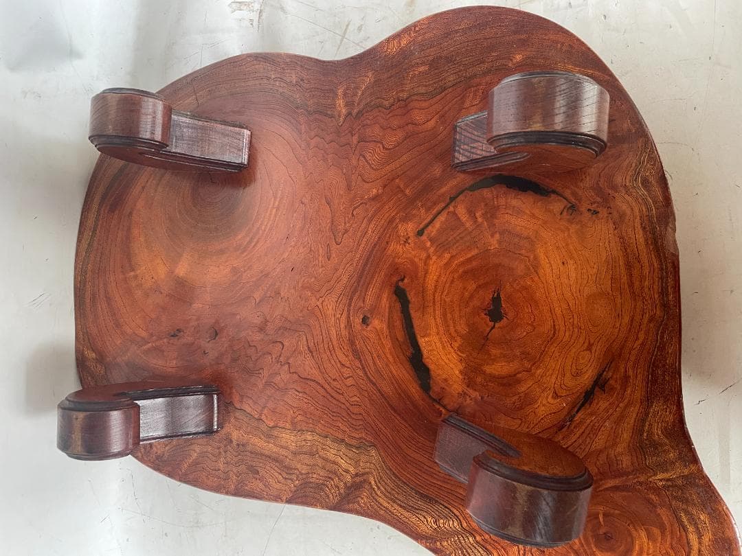 ちゃぶ台　猫足　木目　一枚板　アンティーク 　02c28