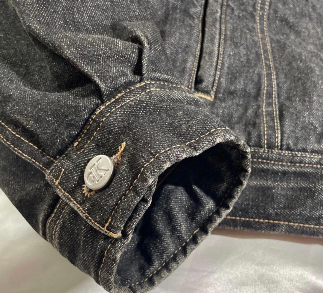 90’sイタリア製　カルバンクライン ブラックデニム　デニムジャケット　L