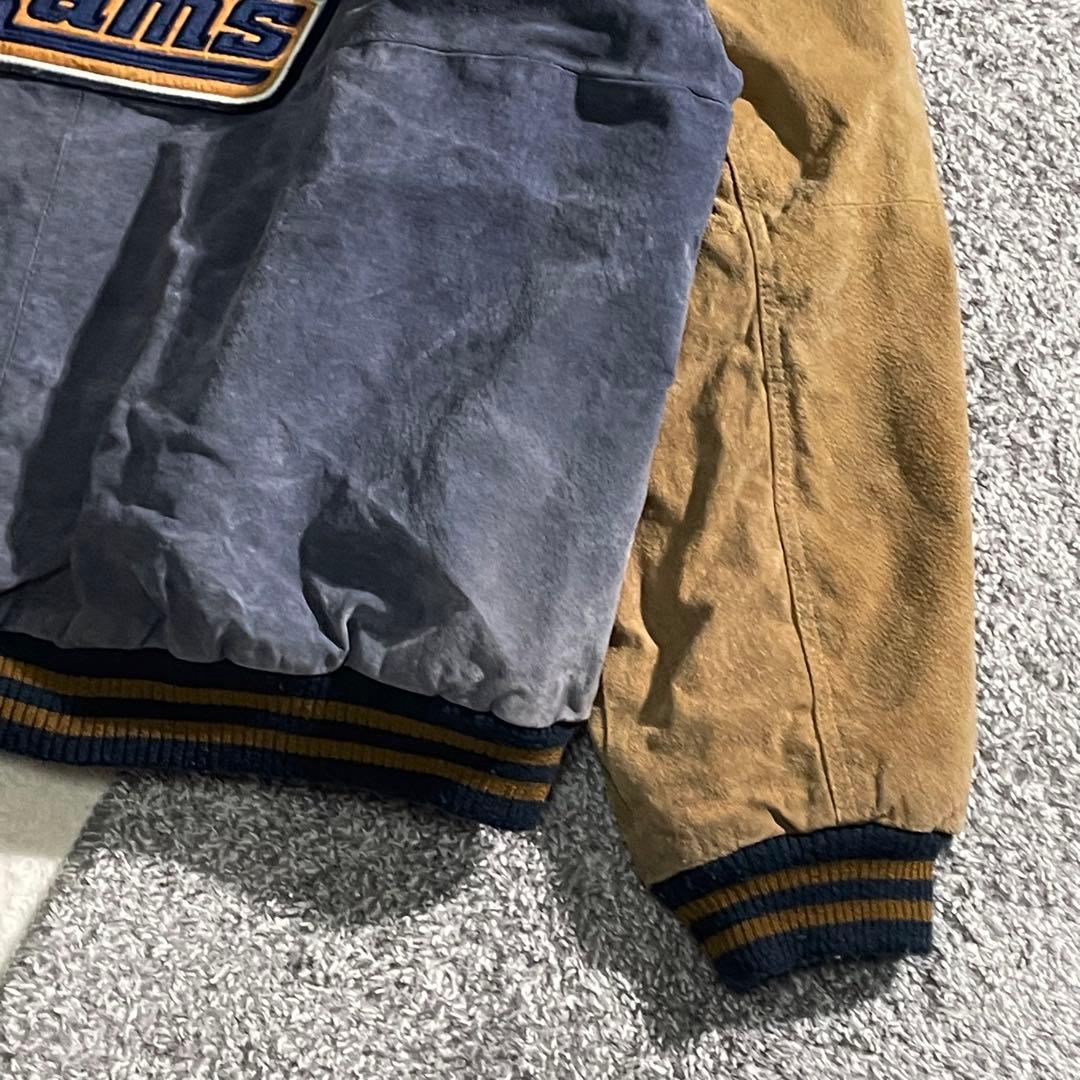 専用G-Ⅲ　NFL　ロサンゼルス・ラムズ　オールレザースタジャン　スウェードXL