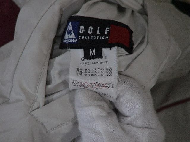 60951　ルコック　ゴルフ用リバーシブルベスト　白×ワインレッド　M