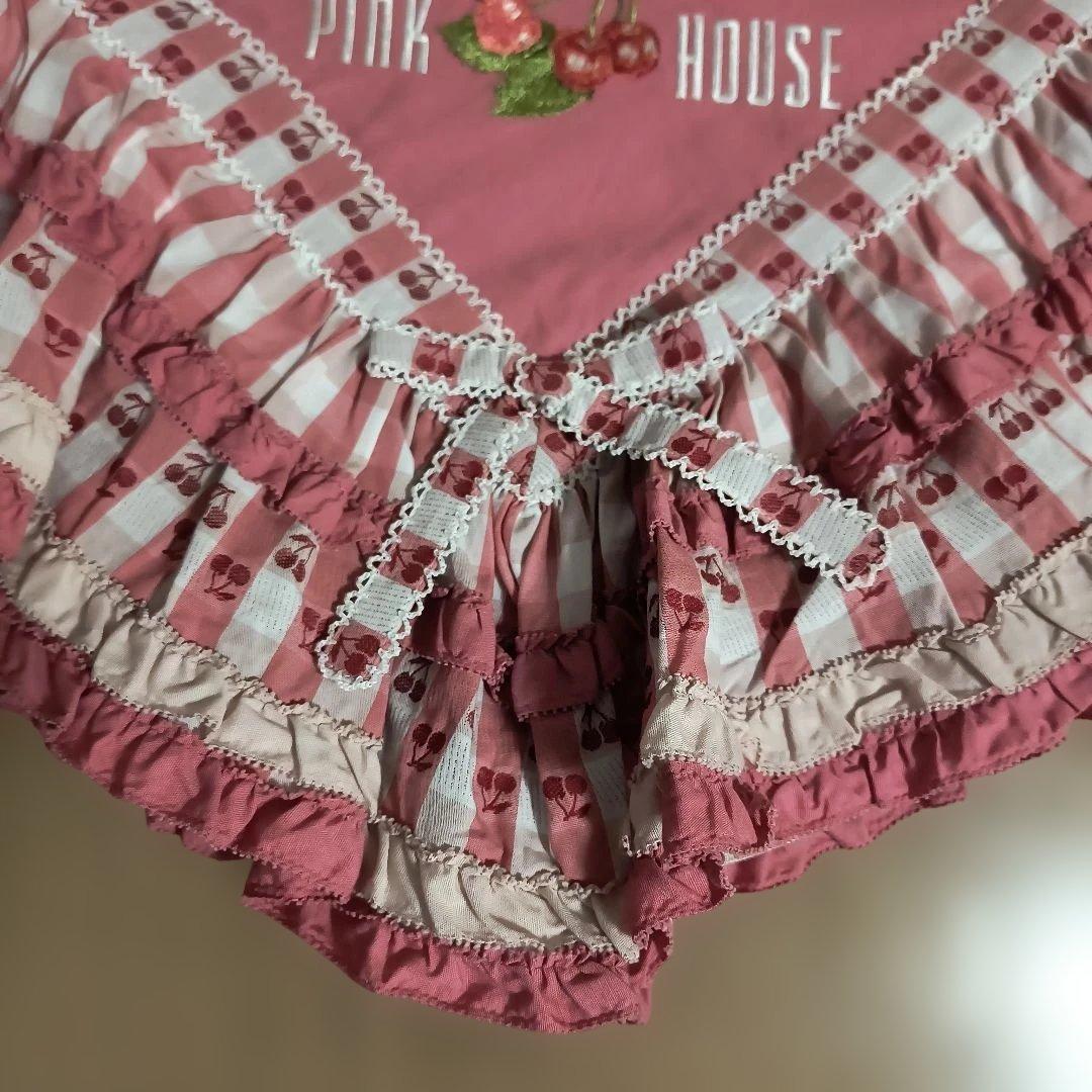 PINK HOUSE チェリー柄ストール120cm✕120cm（未使用に近い）